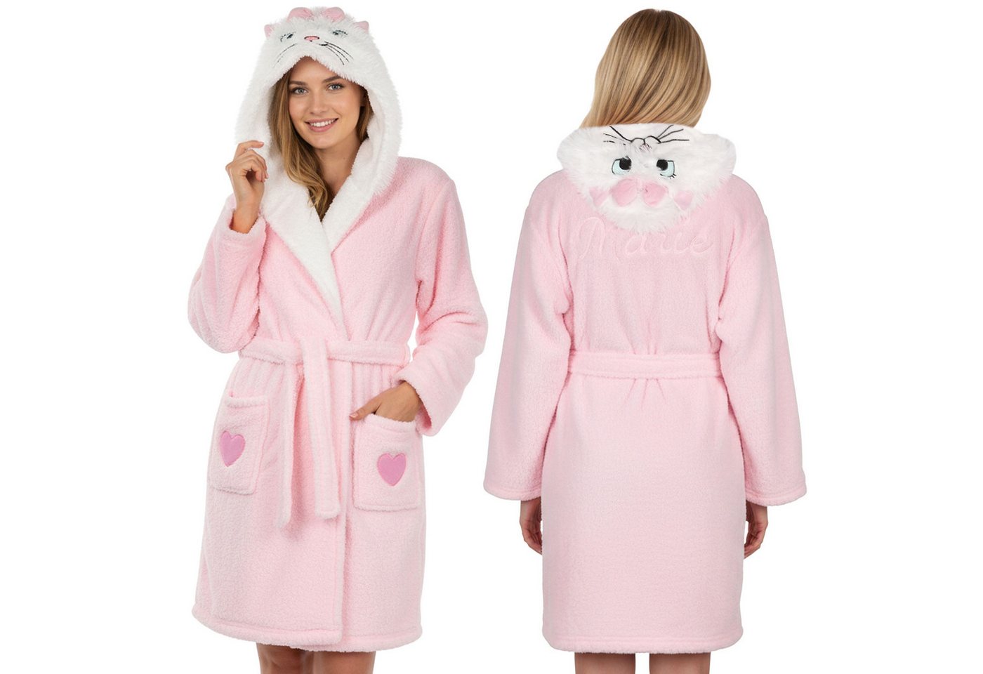 Sarcia.eu Damenbademantel Disney Marie Katze Damen Bademantel, warm, mit Kapuze, Gürtel von Sarcia.eu