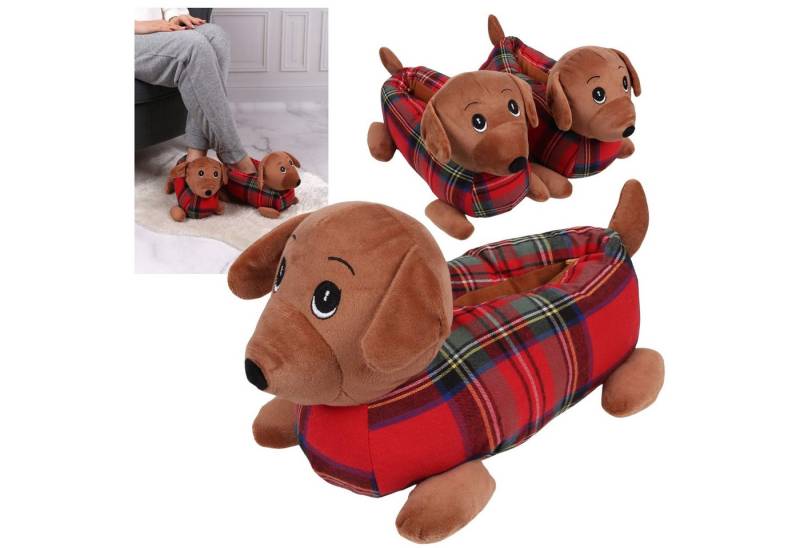 Sarcia.eu Damenpantoffeln, Dackel Hunde, Winterpantoffeln, rutschfest 36-38 EU Plüsch Hausschuhe von Sarcia.eu