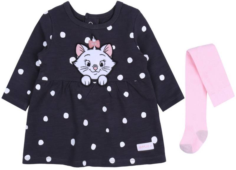 Sarcia.eu Druckkleid Schwarzgraues Babykleid Katze Marie und pinke Strumpfhose 0-3 Monate von Sarcia.eu