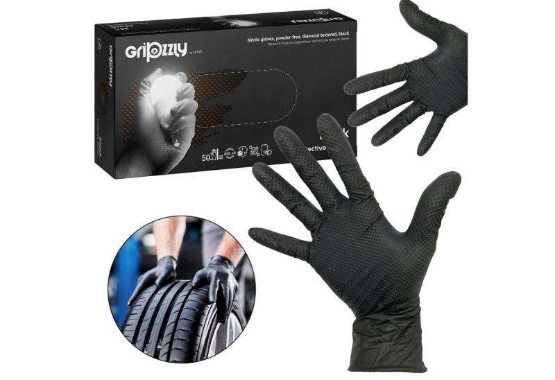 Sarcia.eu Einweghandschuhe ZARYS schwarze Nitril-Einmalhandschuhe, puderfrei, 50 Stück M von Sarcia.eu