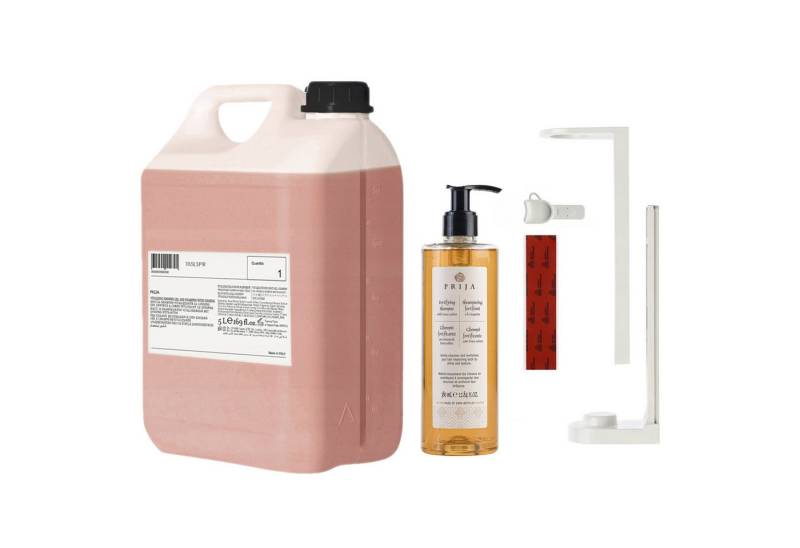 Sarcia.eu Haarshampoo PRIJA-Set:weißer Flaschenhalter,380ml Rucola-Shampoo+5l Vorrat von Sarcia.eu