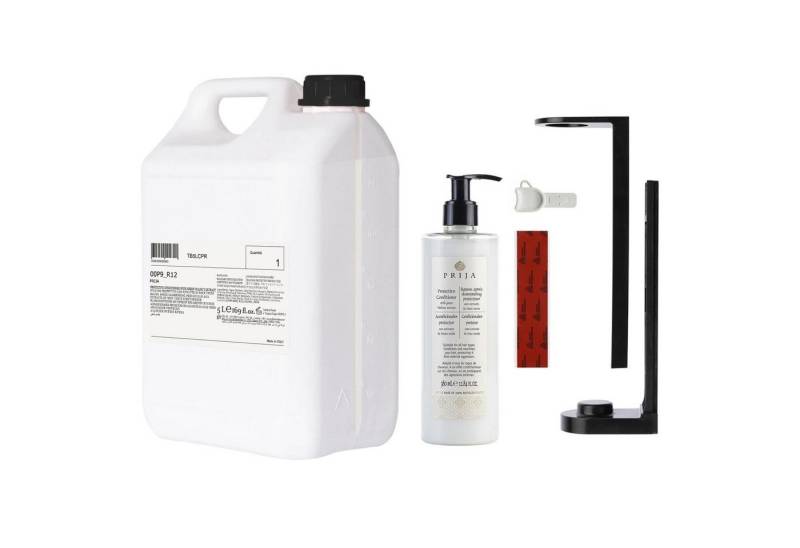 Sarcia.eu Haarspülung PRIJA Set: Flaschenhalter, 380ml Schutzhaarspülung + 5l Vorrat von Sarcia.eu