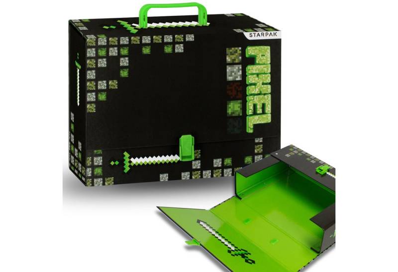 Sarcia.eu Handarbeitskoffer Pixel Game Kinder Handarbeitskoffer mit Griff, A4 9,5 cm von Sarcia.eu
