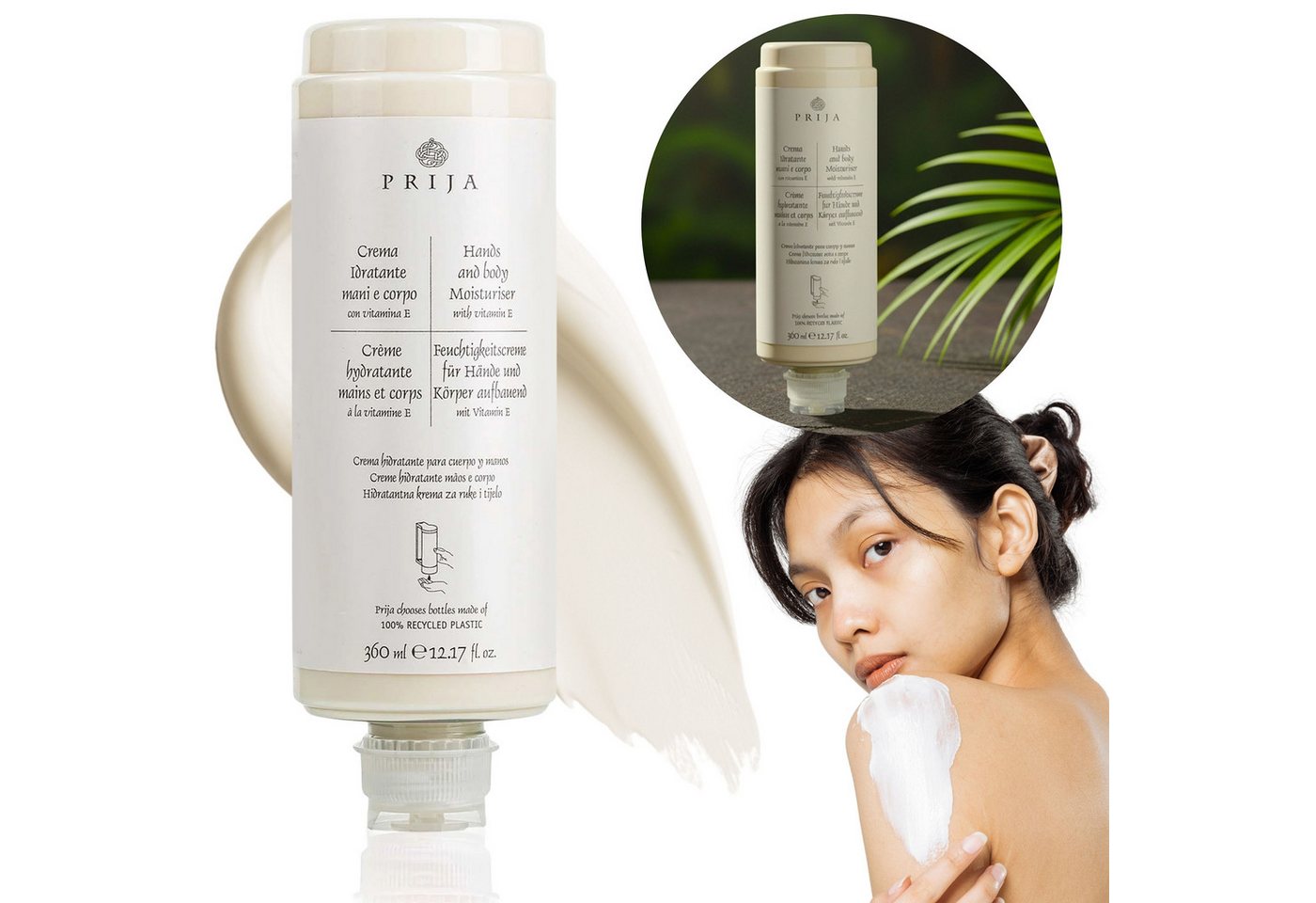 Sarcia.eu Handcreme PRIJA 2in1 Handcreme & Körperlotion mit Vitamin E, Nachfüllung, 1-tlg. von Sarcia.eu