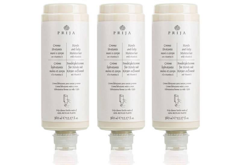 Sarcia.eu Handcreme PRIJA 2in1 Handcreme & Körperlotion mit Vitamin E, Nachfüllung, 3-tlg. von Sarcia.eu