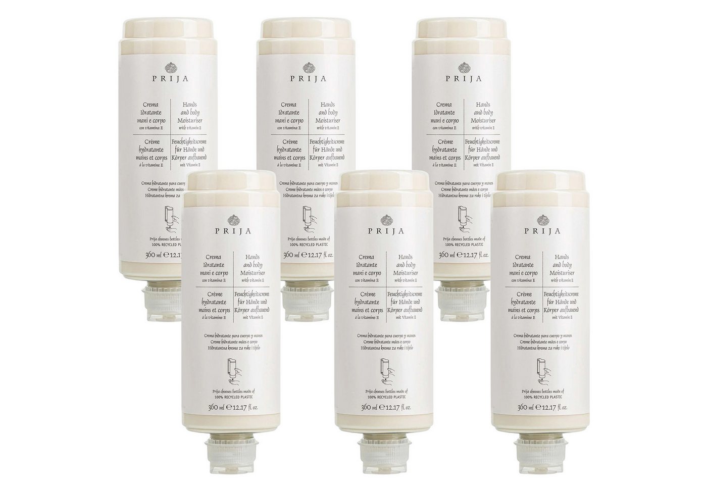 Sarcia.eu Handcreme PRIJA 2in1 Handcreme & Körperlotion mit Vitamin E, Nachfüllung, 6-tlg. von Sarcia.eu