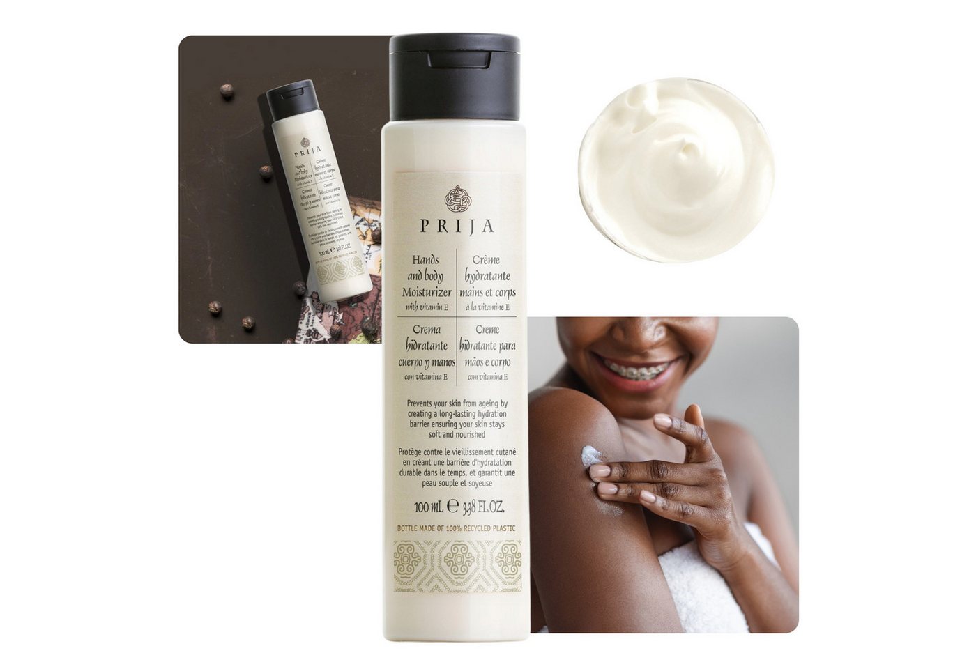 Sarcia.eu Handcreme PRIJA feuchtigkeitsspendende Reise-Hand-und Körpercreme, Vit E von Sarcia.eu