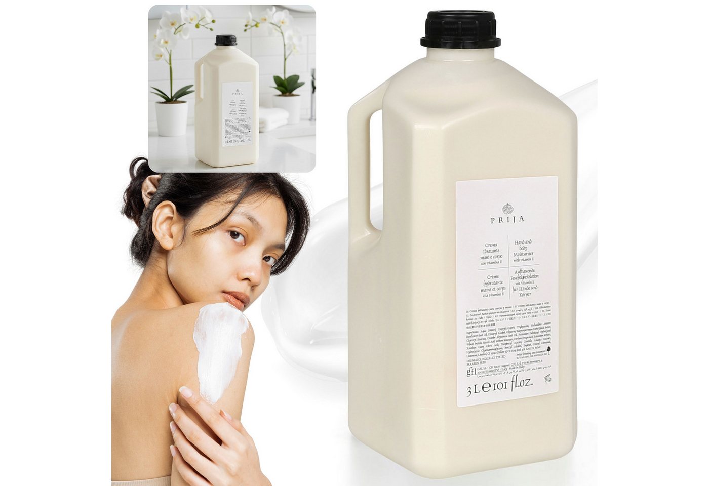 Sarcia.eu Handcreme PRIJA feuchtigkeitsspendende Reise-Hand-und Körpercreme, Vit E von Sarcia.eu