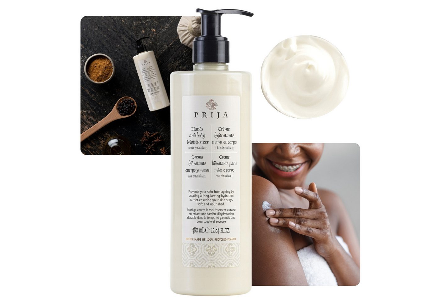 Sarcia.eu Handcreme PRIJA feuchtigkeitsspendende Reise-Hand-und Körpercreme, Vit E von Sarcia.eu