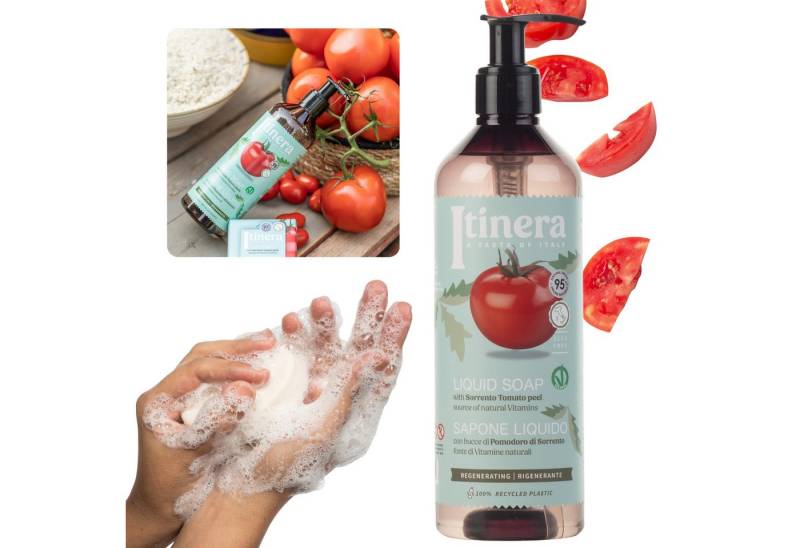 Sarcia.eu Handseife Itinera Regenerierend Flüssigseife mit Sorrento-Tomaten 370 ml 4 Stück von Sarcia.eu