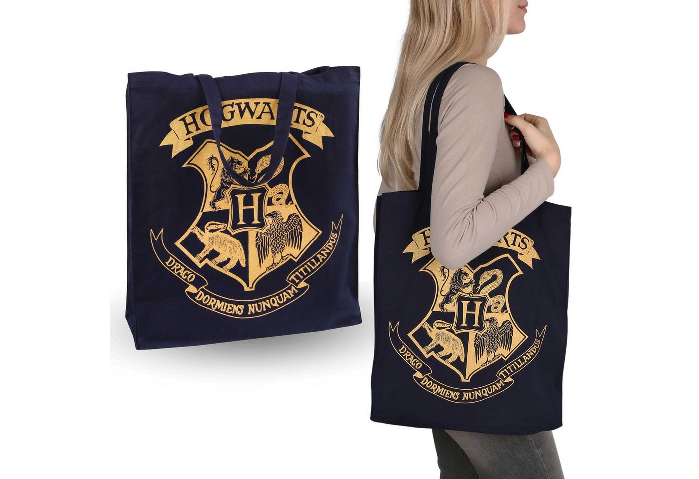 Sarcia.eu Handtasche Harry Potter marineblaue Einkaufstasche,Baumwolle 40x35x11 cm von Sarcia.eu