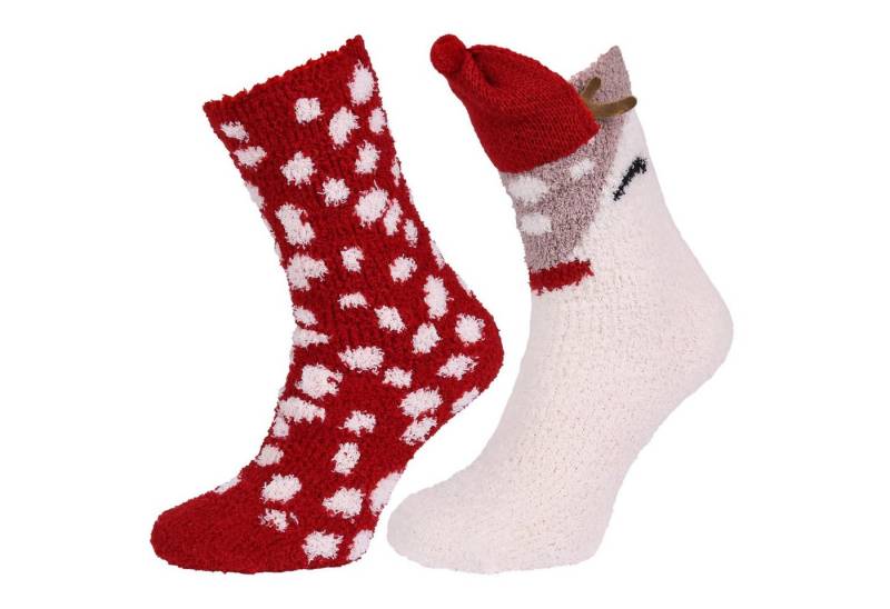 Sarcia.eu Haussocken 2x rot-weiße lange Socken von Sarcia.eu