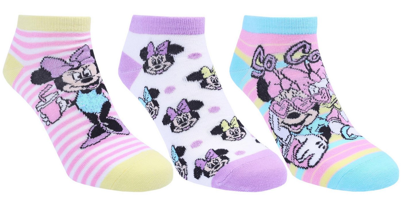 Sarcia.eu Haussocken 3 x Minnie Maus Socken für Mädchen von Disney 26.5/30.5 EU von Sarcia.eu