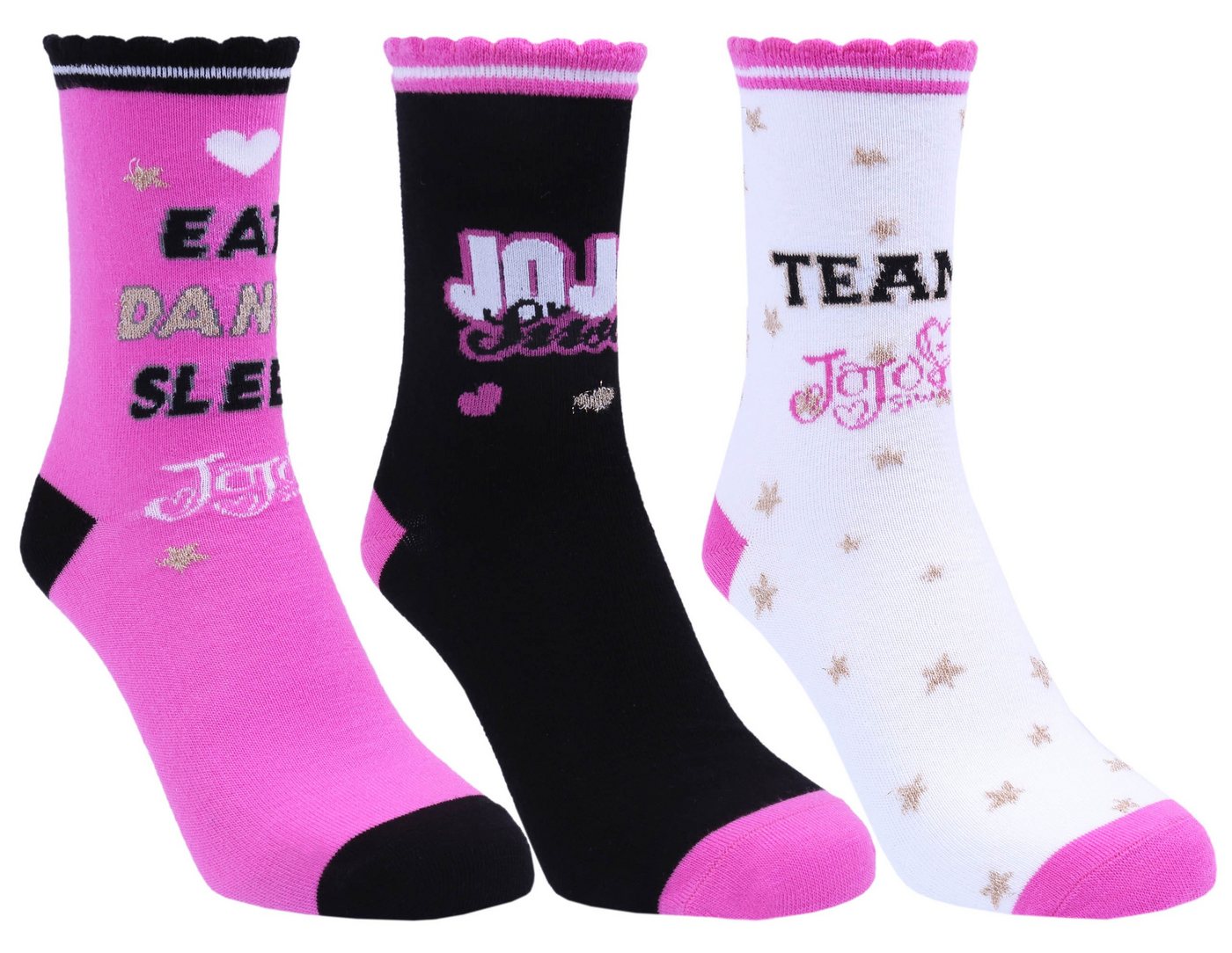 Sarcia.eu Haussocken 3x Jojo Siwa Socken in Pink und Schwarz 37/40 EU von Sarcia.eu