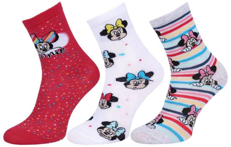 Sarcia.eu Haussocken 3x bunte Mädchen Socken Minnie Mouse DISNEY 2-3 Jahr von Sarcia.eu
