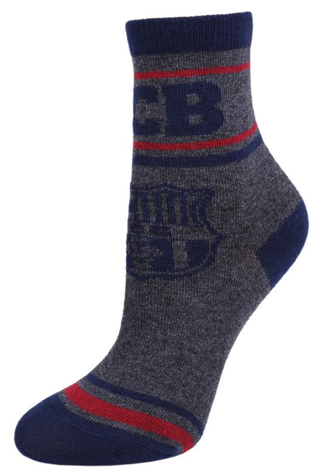 Sarcia.eu Haussocken Dunkelgraue Socken für Jungen FC Barcelona von Sarcia.eu