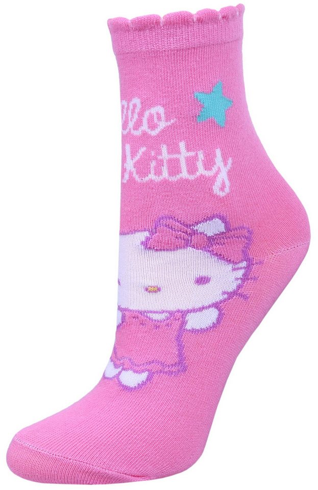 Sarcia.eu Haussocken Dunkelpinke Mädchensocken mit Motiv von Hello Kitty 26.5/30.5 EU von Sarcia.eu