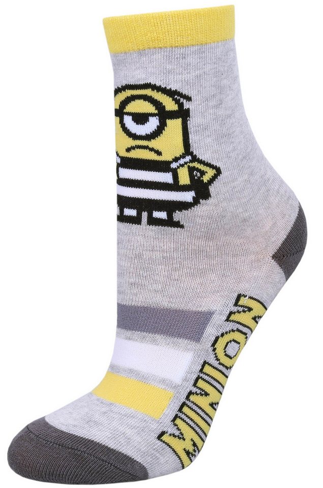 Sarcia.eu Haussocken Graue Socken für Jungen Die Minions 31/34 EU von Sarcia.eu