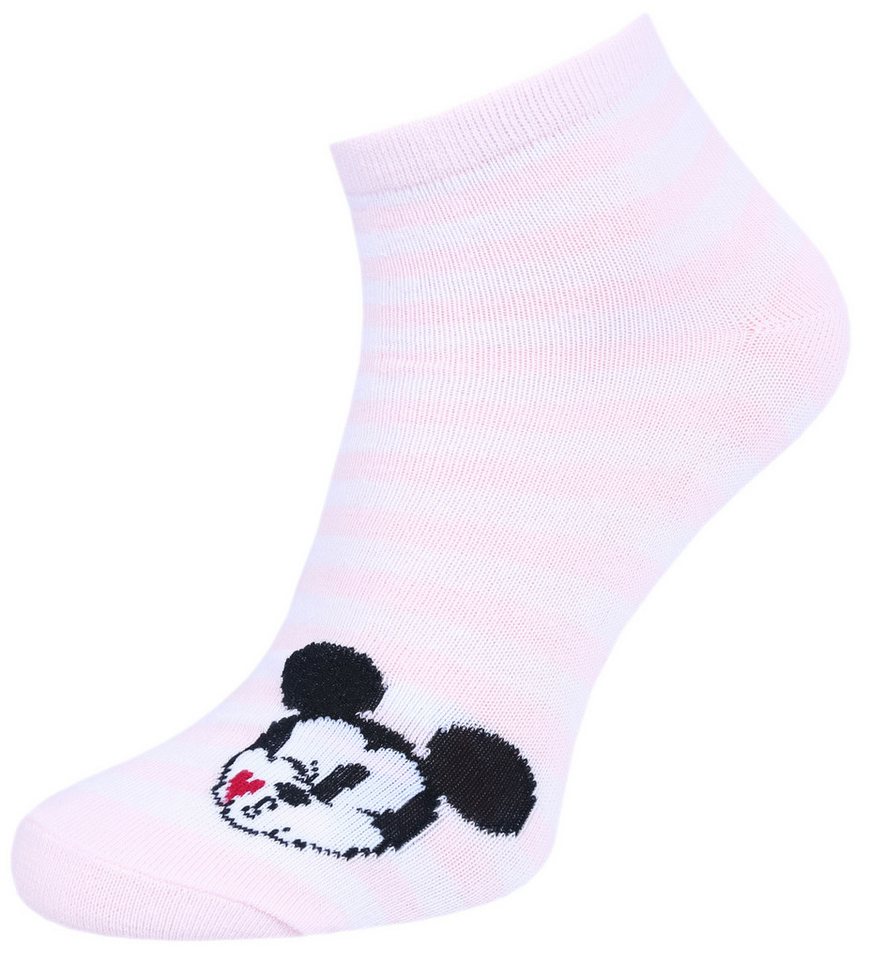 Sarcia.eu Haussocken Pinke gestreifte Socken Füßlinge Mickey Maus Disney 35/38 EU von Sarcia.eu