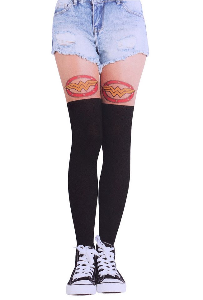 Sarcia.eu Haussocken Schwarz-Hautfarbene Strumpfhose WONDER WOMAN L-XL von Sarcia.eu