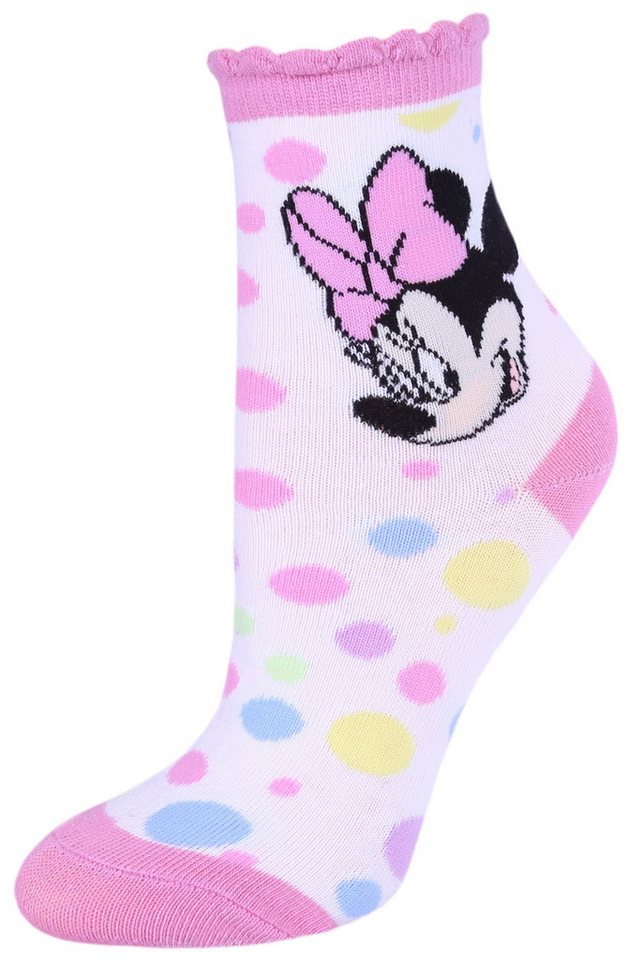 Sarcia.eu Haussocken Weiß-pinke Kindersocken Minnie Mouse DISNEY 31/34 EU von Sarcia.eu