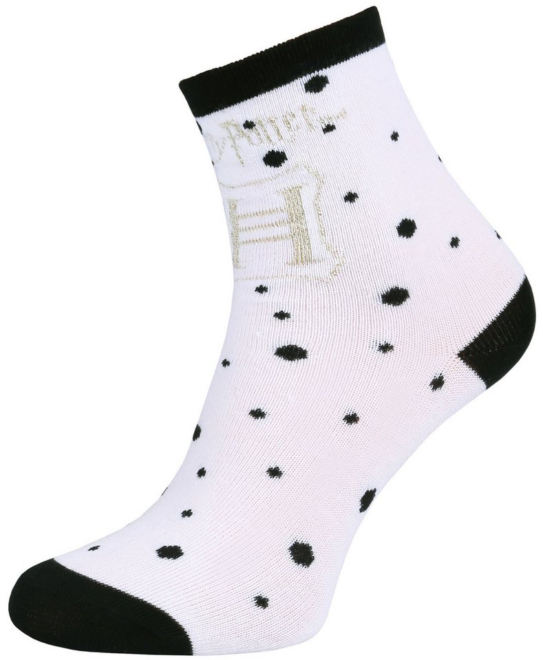 Sarcia.eu Haussocken Weiß-schwarze Socken gepunktet Harry Potter 23/26 EU von Sarcia.eu