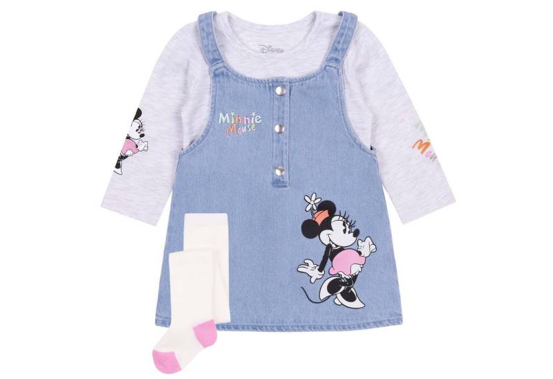 Sarcia.eu Jeanslatzhose Babyset Jeanslatzkleid + Bluse + Strumpfhose Minnie Maus 9-12 Monate von Sarcia.eu