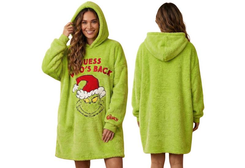 Sarcia.eu Kapuzenpullover Grinch Damen Snuddie Hoodie – grüner Oversize-Pullover mit Ärmeln von Sarcia.eu