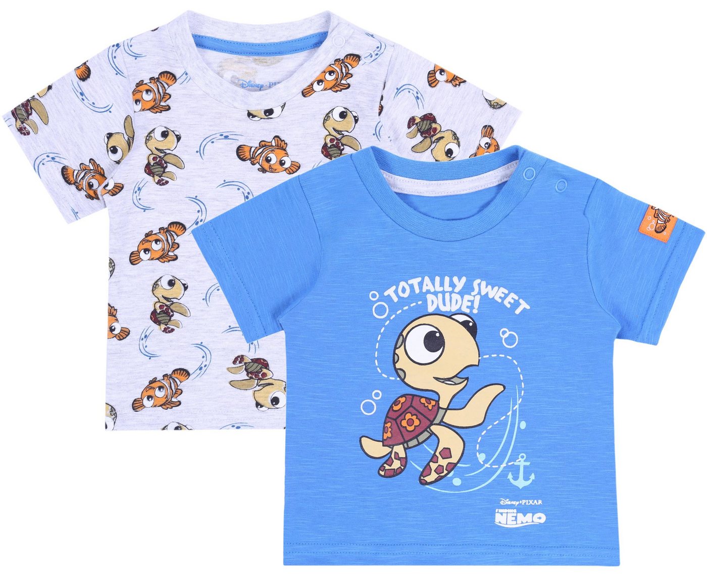 Sarcia.eu Kurzarmbluse 2x Blaugraues Hemd, Nemo DISNEY T-Shirt 3-6 Monate von Sarcia.eu