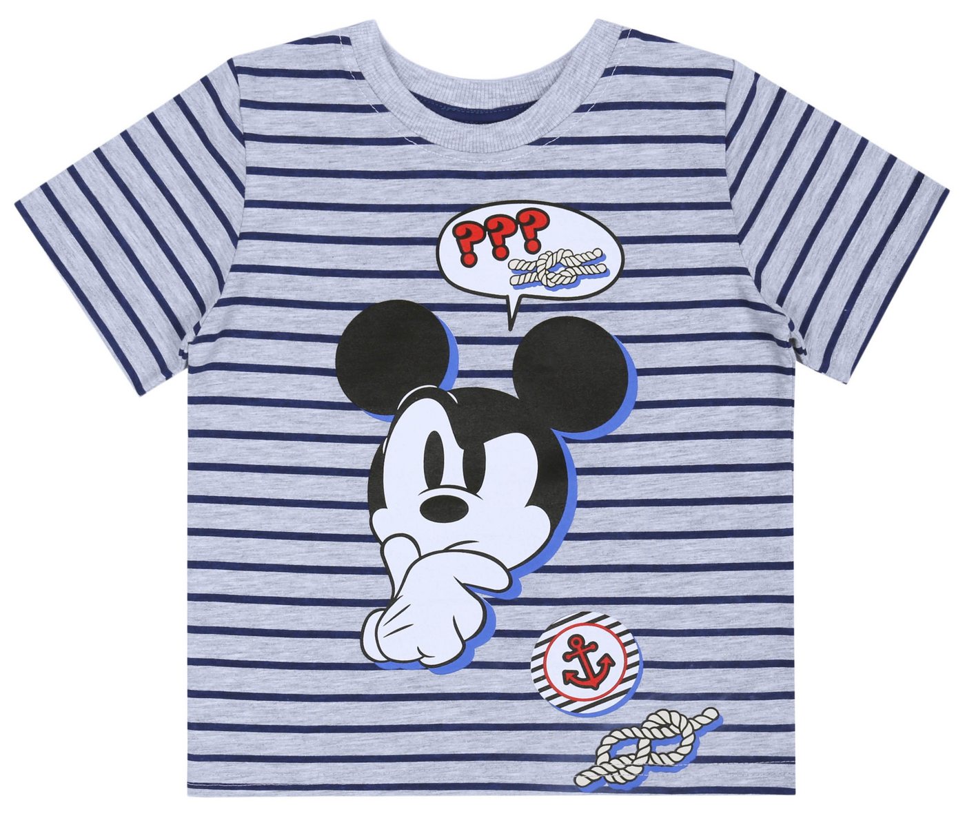 Sarcia.eu Kurzarmbluse Graues Mickey Mouse Disney gestreiftes T-Shirt 6 Jahre von Sarcia.eu