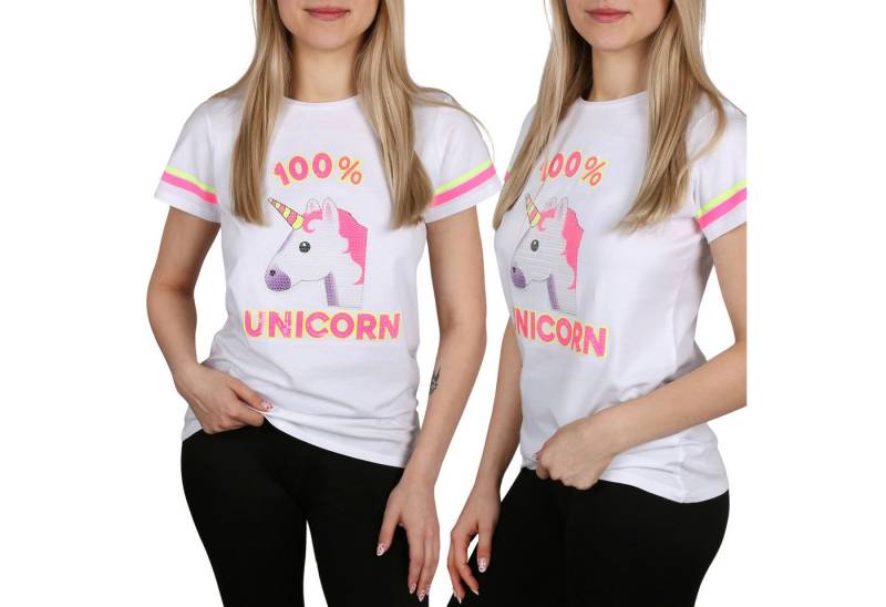 Sarcia.eu Kurzarmbluse Kurzärmeliges Mädchen T-Shirt, Pailletten, Einhorn von Sarcia.eu