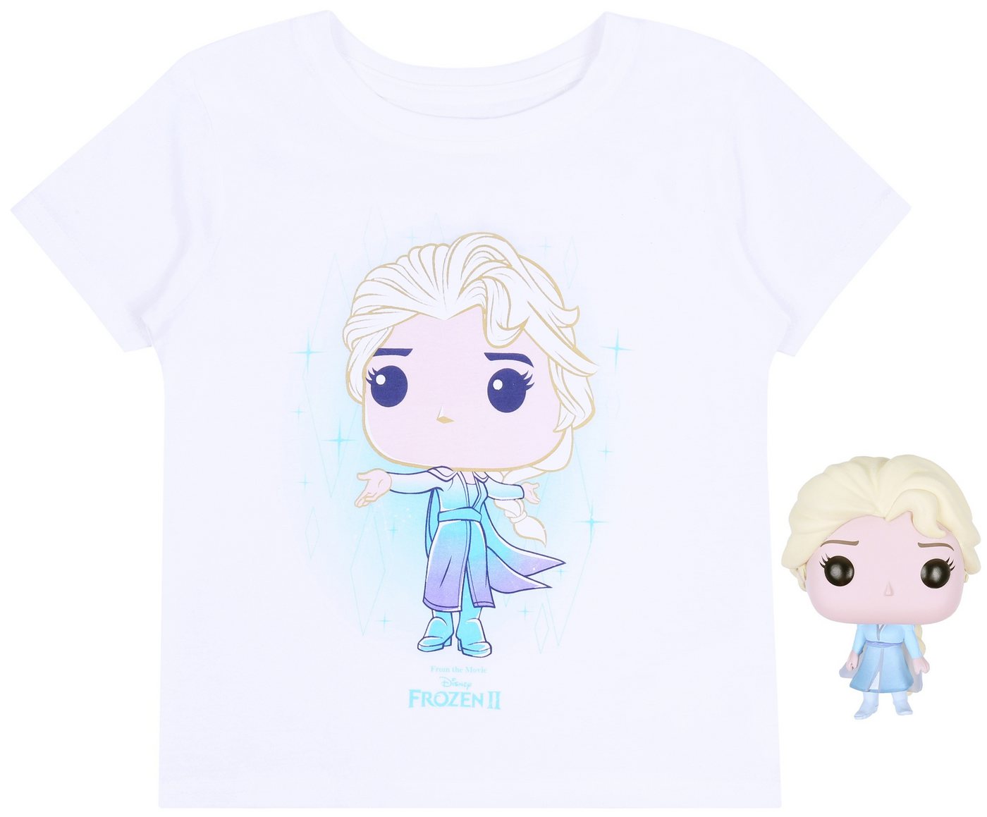 Sarcia.eu Kurzarmbluse Weißes T-Shirt mit Aufdruck+Figürchen Elsa DISNEY FROZEN 5-6 Jahre von Sarcia.eu