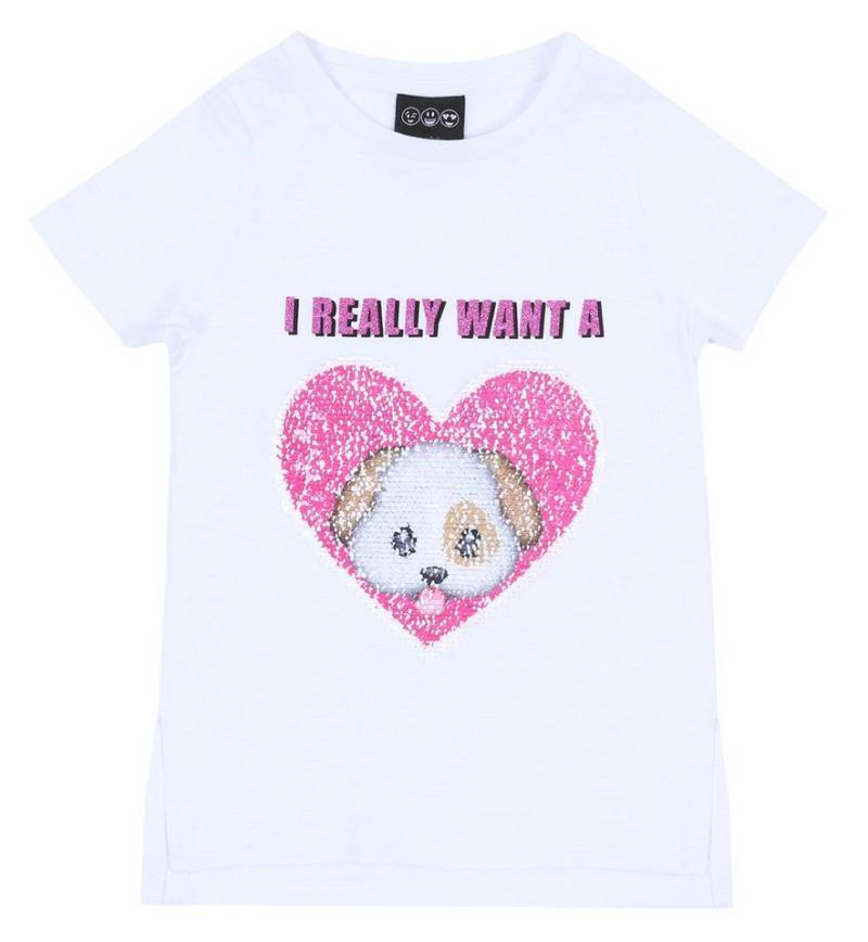Sarcia.eu Kurzarmbluse Weißes T-Shirt mit Herz, wechselbare Pailetten 6-7 Jahre Sarcia.eu Kurzarmbluse Weißes T-Shirt mit Herz, wechselbare Pailetten 6-7 Jahre von Sarcia.eu