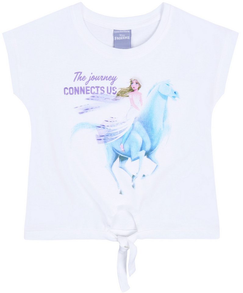 Sarcia.eu Kurzarmbluse Weißes T-Shirt vorne gebunden FROZEN DIE EISKÖNIGIN 9 Jahre von Sarcia.eu