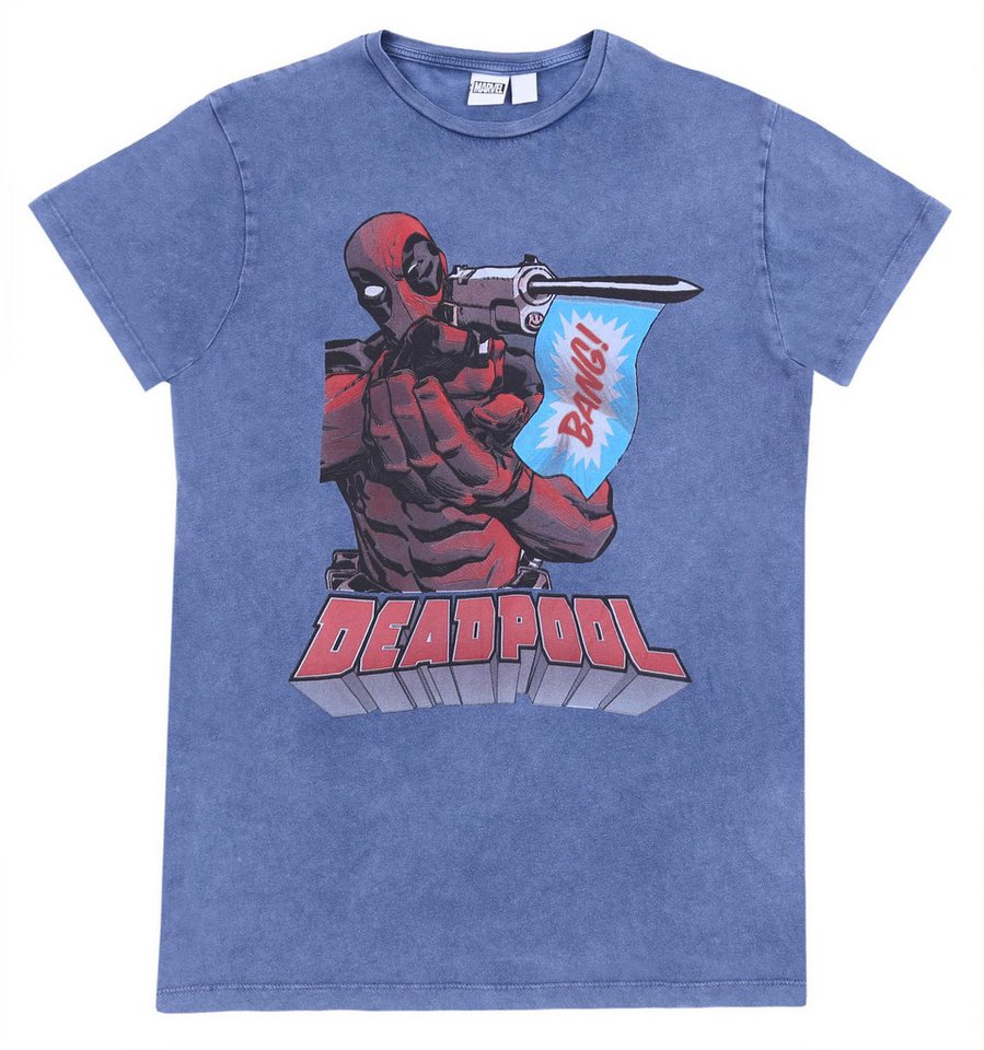 Sarcia.eu Kurzarmshirt MARVEL Deadpool T-Shirt grau-blau, für Herren L von Sarcia.eu