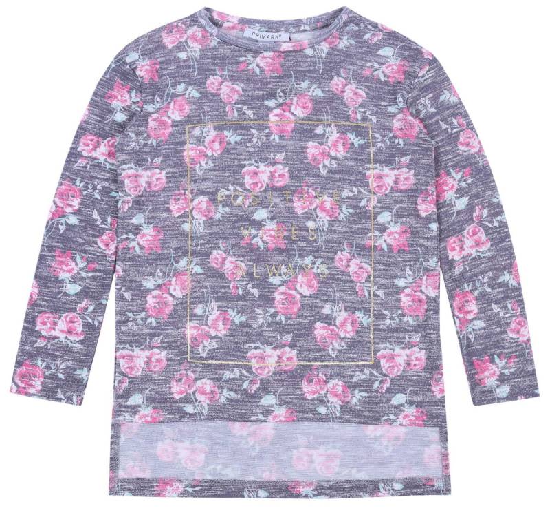 Sarcia.eu Langarmbluse Graue Bluse mit Rosen gemustert 8-9 Jahre von Sarcia.eu