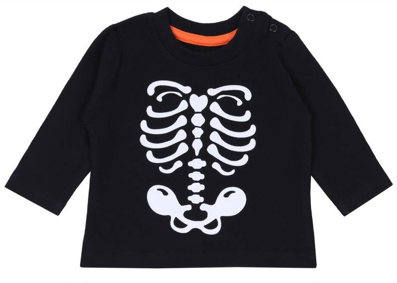 Sarcia.eu Langarmbluse Schwarze Bluse/Sweatshirt Gerippe, Skelett für Babys 9-12 Monate von Sarcia.eu