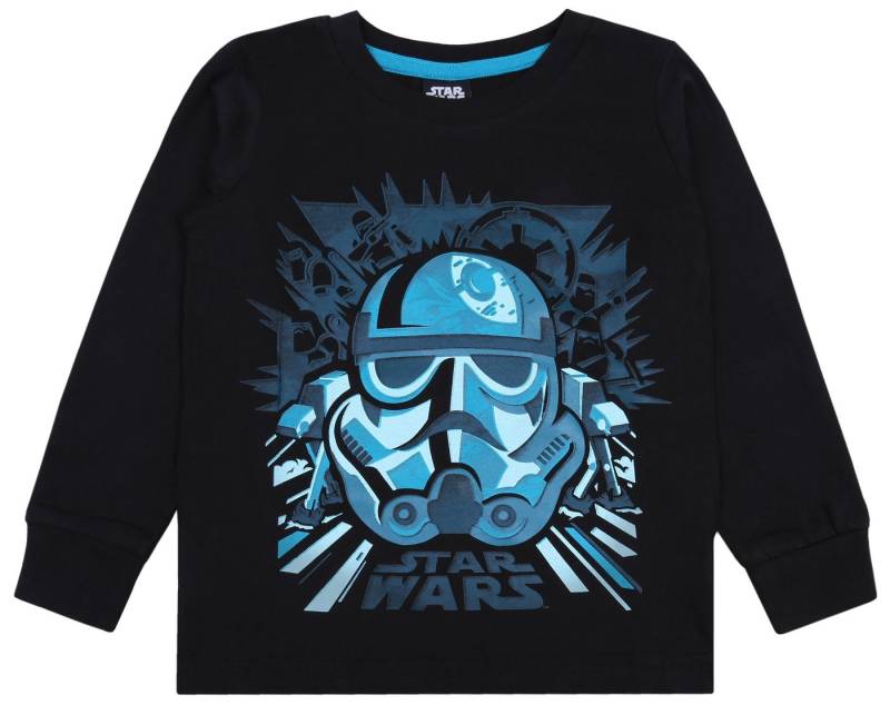 Sarcia.eu Langarmbluse Schwarze Bluse mit langen Ärmeln mit dem Aufdruck des Stormtroopers von Sarcia.eu