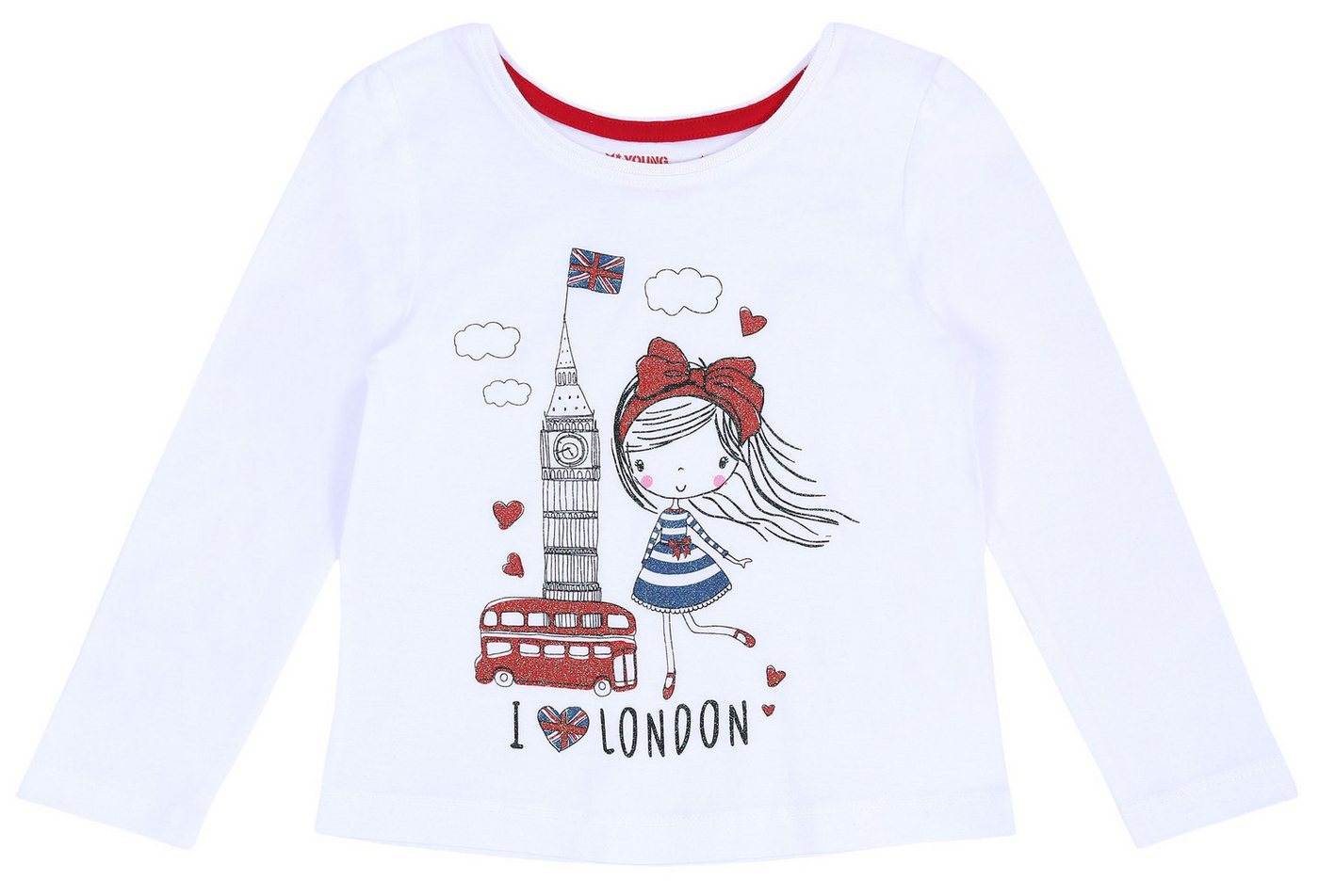 Sarcia.eu Langarmbluse Weiße Bluse I love London" 18-24 Monate" von Sarcia.eu