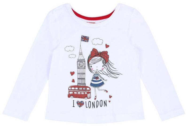 Sarcia.eu Langarmbluse Weiße Bluse "I love London" 18-24 Monate von Sarcia.eu