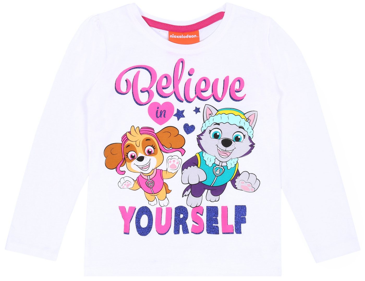 Sarcia.eu Langarmbluse Weiße Mädchenbluse Skye und Forest Paw Patrol Nickelodeon 8 Jahre von Sarcia.eu
