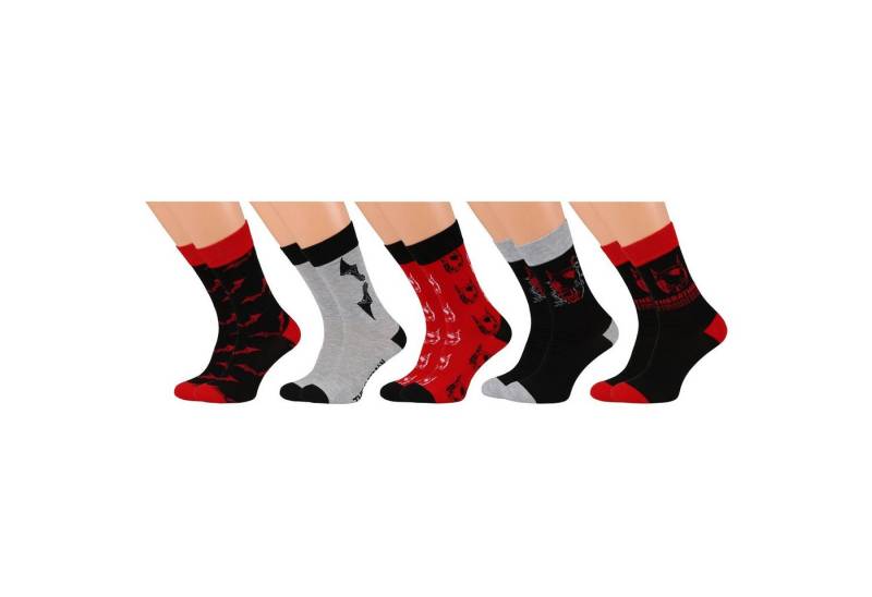 Sarcia.eu Langsocken BATMAN Herrensocken in Schwarz und Rot - 5 Paar, 40-42 EU / 6-8 UK von Sarcia.eu