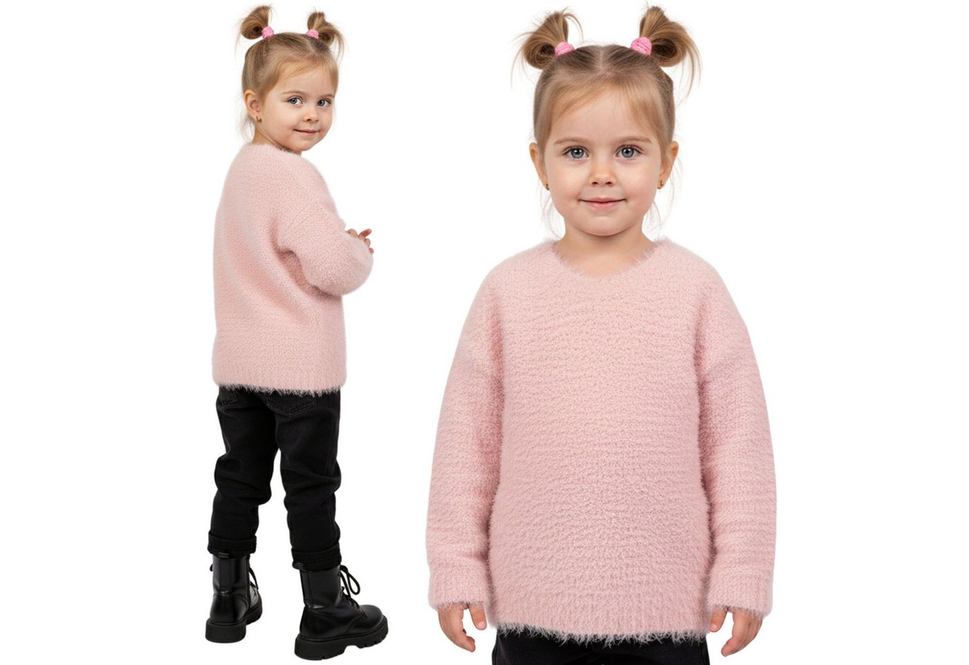 Sarcia.eu Longpullover Rosa Pullover für Mädchen, warmer Kinderpullover für den Winter von Sarcia.eu