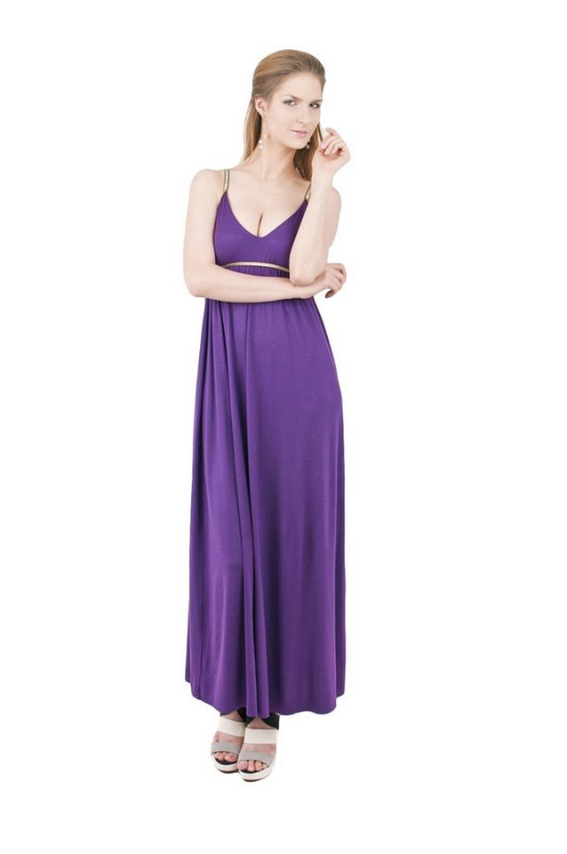 Sarcia.eu Maxikleid Violettes Maxi-Kleid mit goldener Verzierung John Zack M von Sarcia.eu