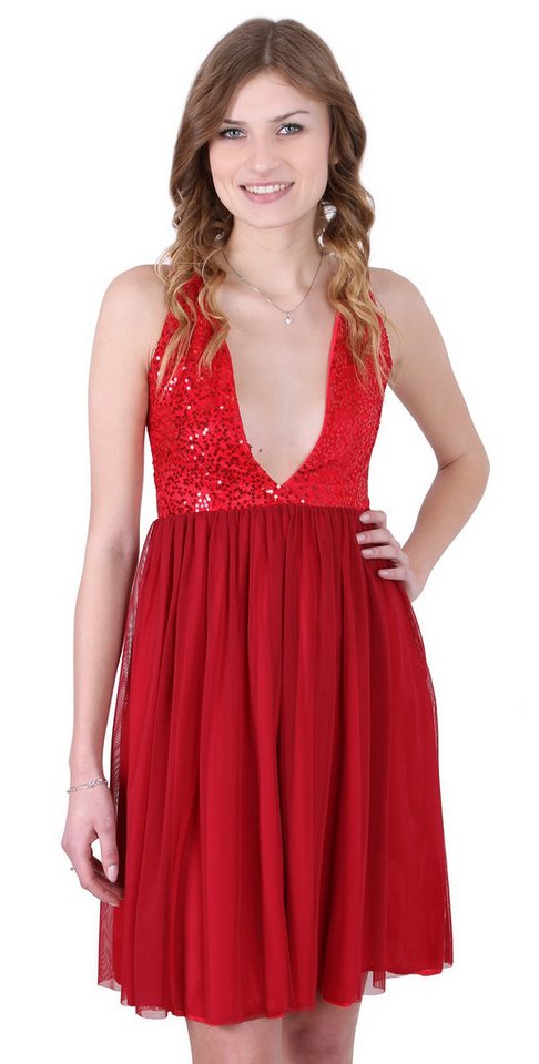 Sarcia.eu Midikleid John Zack Rotes Midikleid, Pailletten L von Sarcia.eu