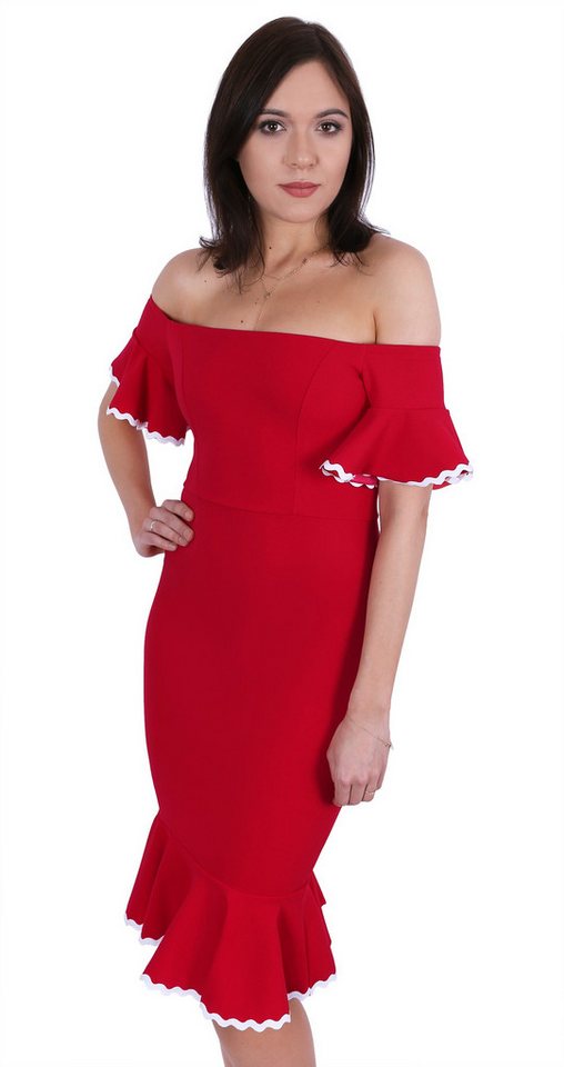 Sarcia.eu Midikleid Rotes Kleid, freie Schulter JOHN ZACK XXL Sarcia.eu Midikleid Rotes Kleid, freie Schulter JOHN ZACK XXL von Sarcia.eu