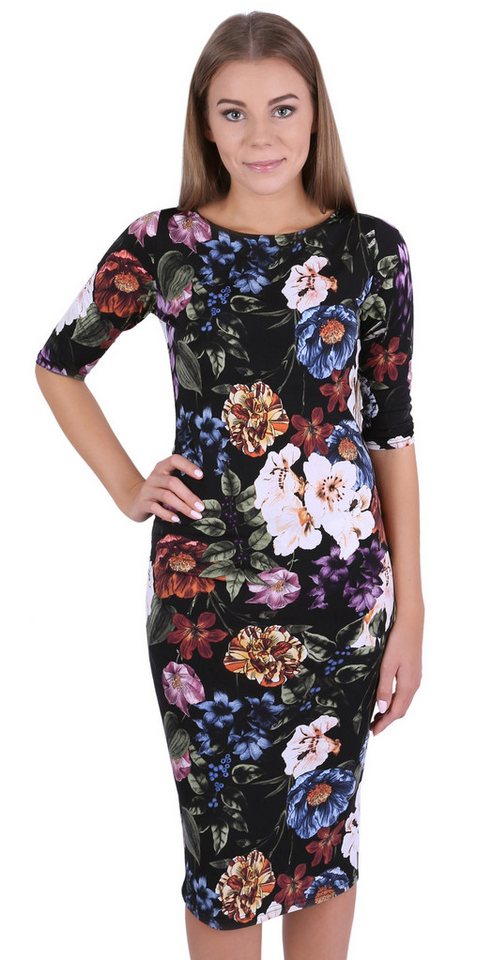 Sarcia.eu Midikleid Schwarzes Kleid mit Blumenmuster JOHN ZACK XL Sarcia.eu Midikleid Schwarzes Kleid mit Blumenmuster JOHN ZACK XL von Sarcia.eu