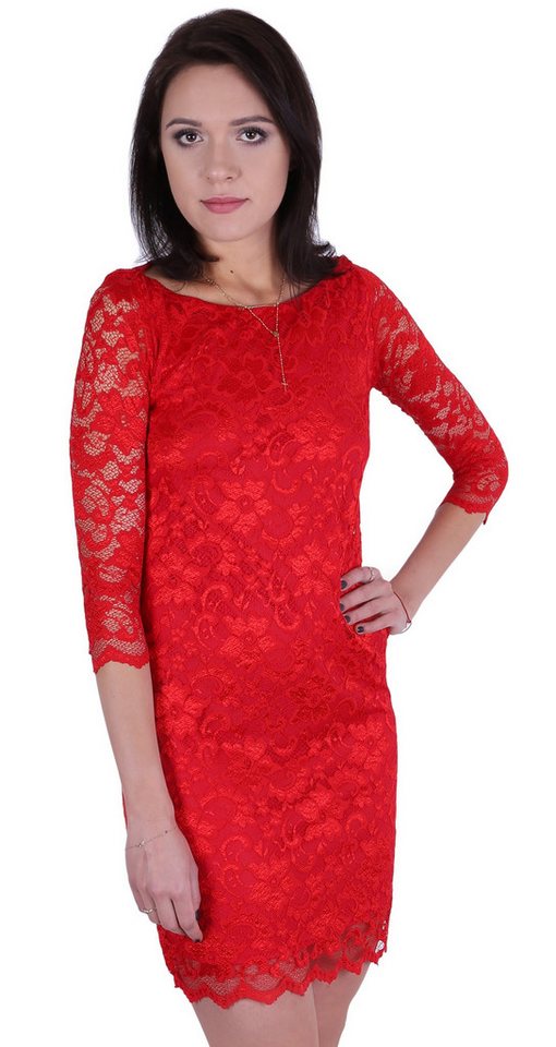Sarcia.eu Minikleid John Zack Rotes Minikleid aus Spitze L von Sarcia.eu