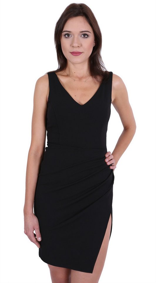 Sarcia.eu Minikleid John Zack Schwarzes Kleid mit Schlitz L von Sarcia.eu