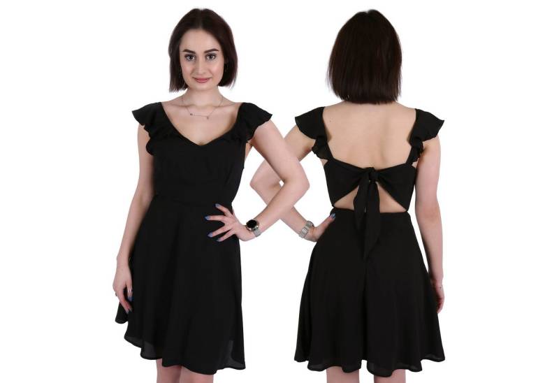 Sarcia.eu Minikleid John Zack Schwarzes Minikleid auf dem Rücken gebunden L von Sarcia.eu